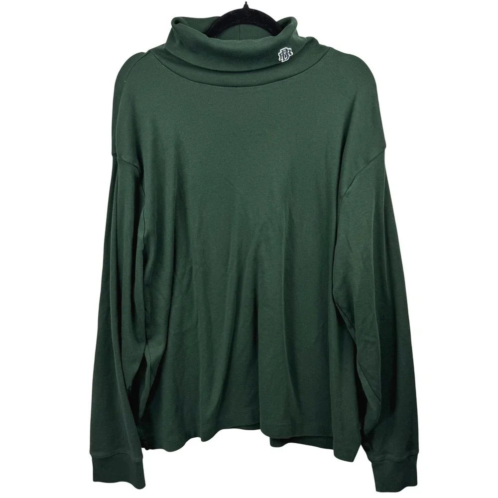 Banana Republic Athletics Turtleneck Shirt‎ Mens XXL Green Supima Cotton Preppy